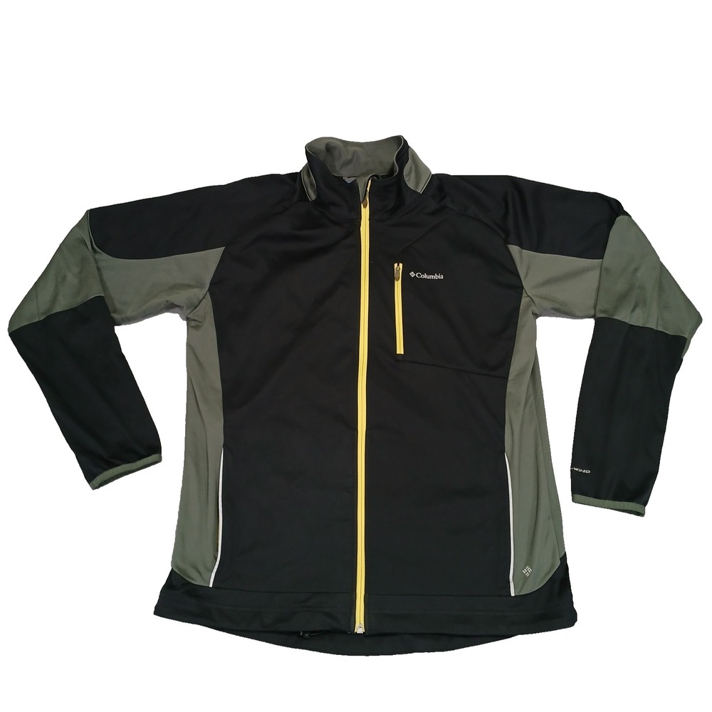 Columbia Omni-Shield Stretch Full Zip Wind Block Jacket Womens Size L Black Gree